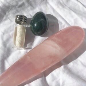 Nephrite Jade Yoni Egg Rose Quartz Wand The Crystal Kit