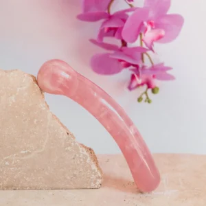 Rose Quartz Curve Crystal Dildo