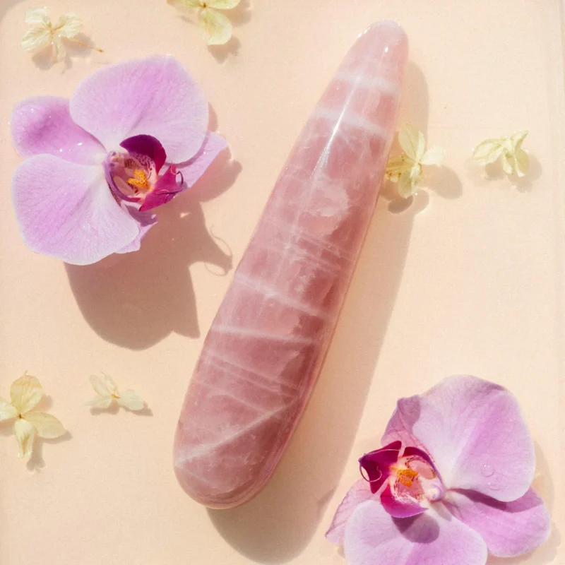 Rose Quartz Crystal Dildo